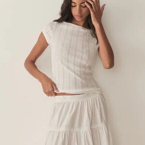 NWT Doen Pauline Tee in Salt Size S